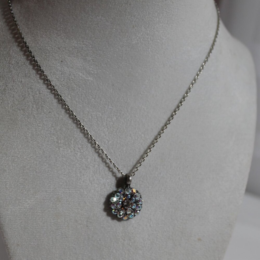 NWT Mariana Guardian Angel Necklace, Silver-Tone w/ Aurora Borealis Stones